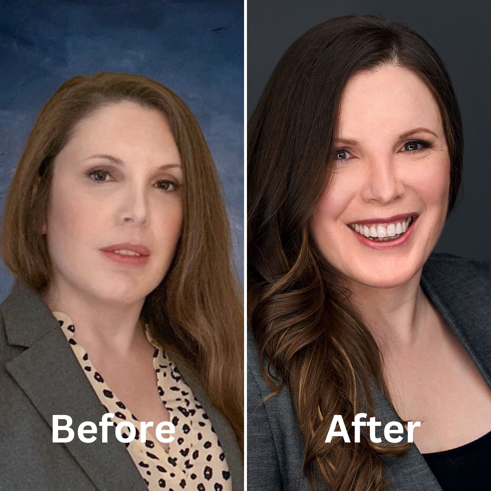 before and after professional headshots