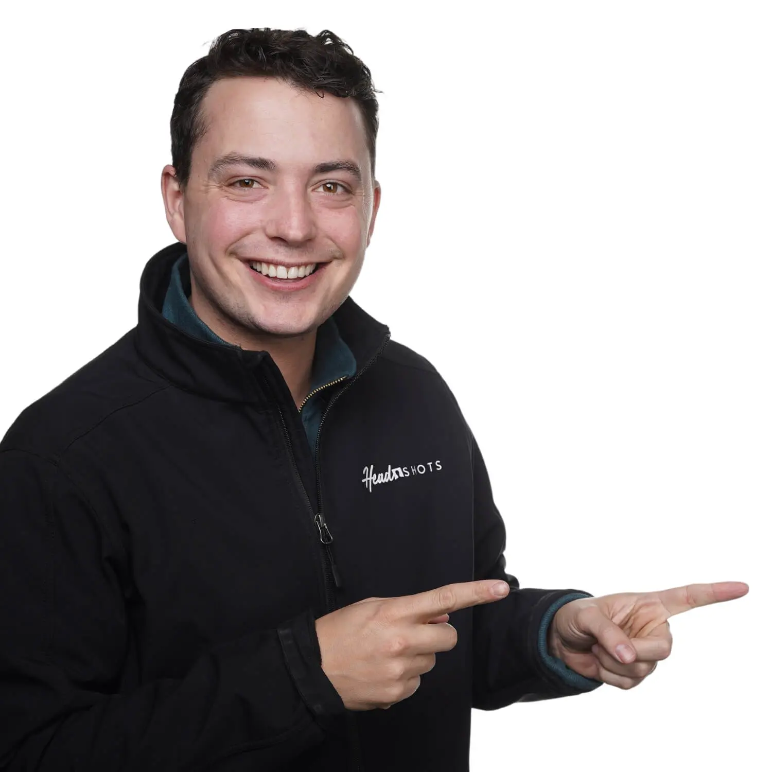 commercial headshot photography example with pointing
