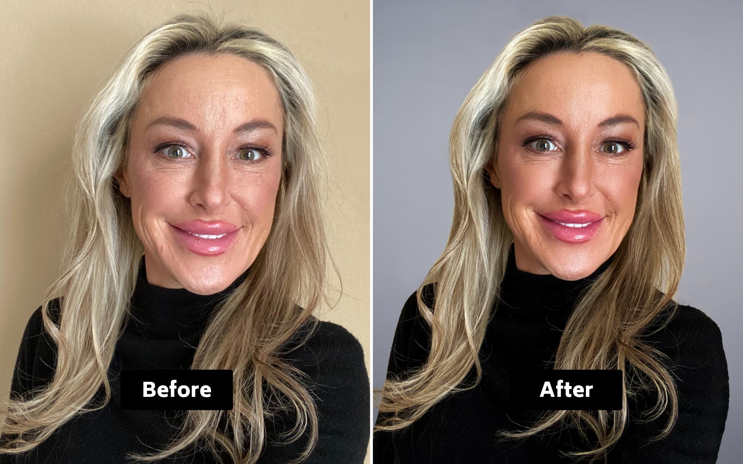 virtual headshot for teams before and after