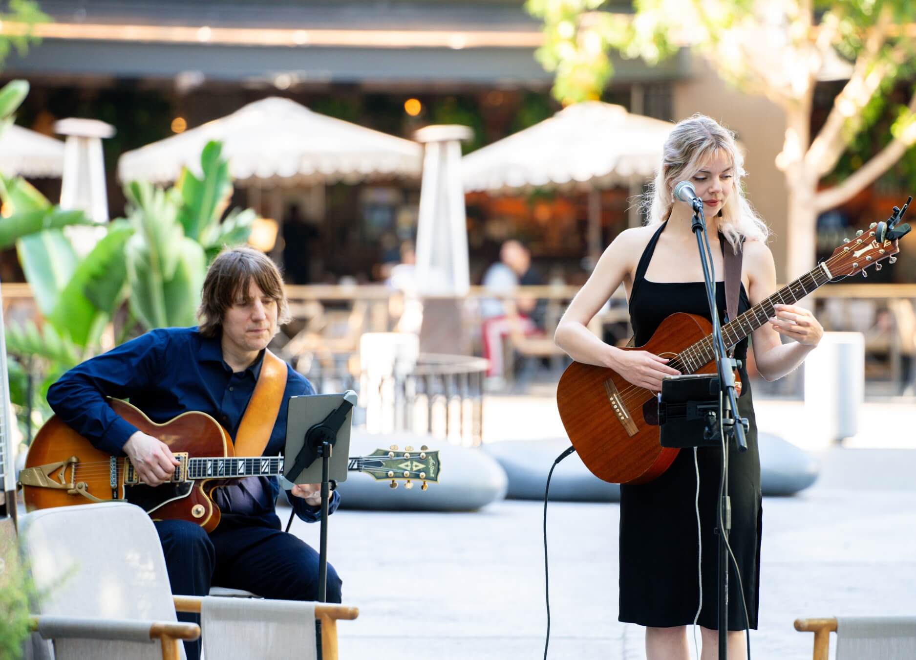 band playing at a corporate event