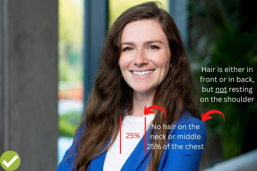 how to wear hair for iPhone professional headshots