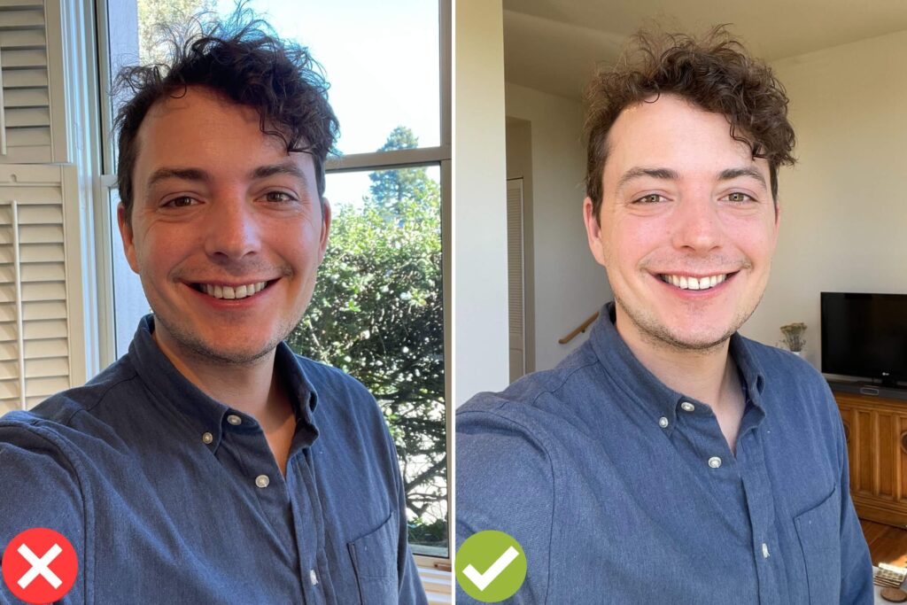 how to take a professional headshot at home example