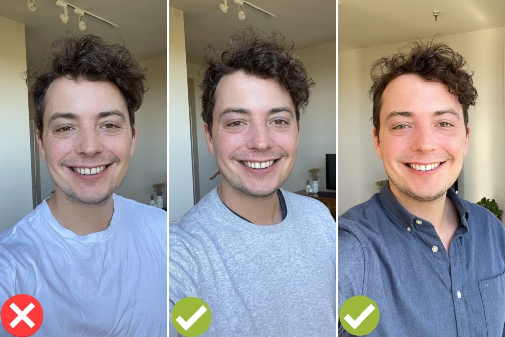 how to dress for professional headshots at home